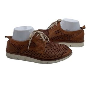 Trask Brown Perforated Lace Up Loafers Size 7 1/2 Women's